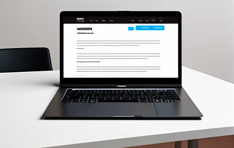 **
A realistic laptop mockup displaying a sleek, modern website design. The background is a clean, minimalist workspace with subtle lighting, showcasing the website's user interface and responsiveness.
**