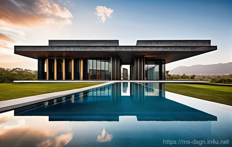디자인에서 비대칭 레이아웃의 효과 - A breathtaking modern architectural marvel, showcasing a dynamic and innovative asymmetrical design....